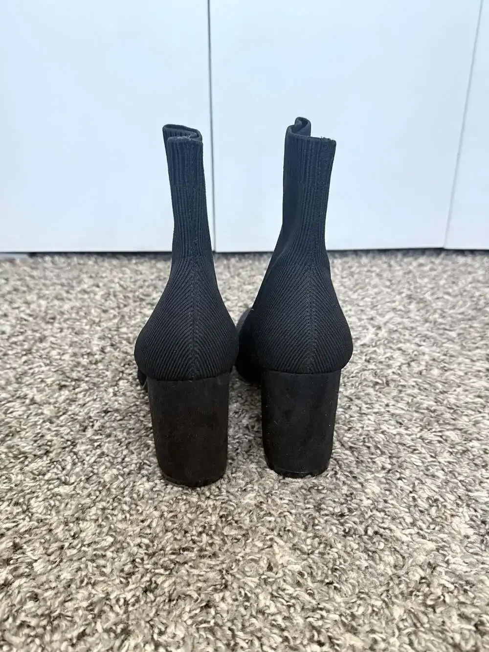 MIA Erika Black Knit Sock Booties